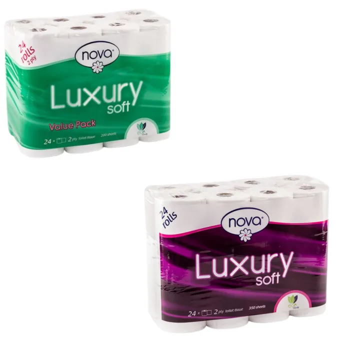 Nova - Luxury Soft Toilet Paper 2 Ply - 48 Rolls Mixed Pack
