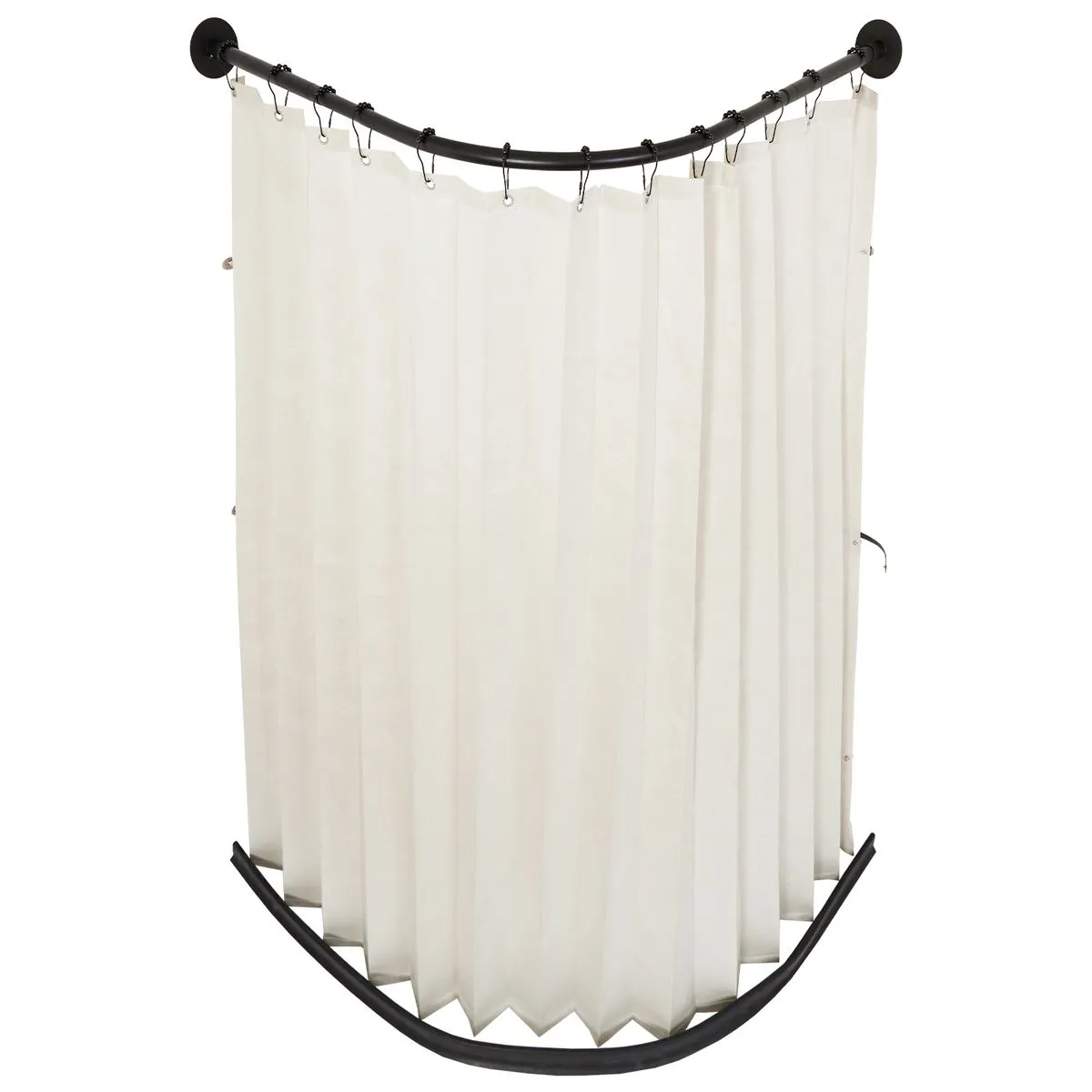 Chenshia Magnetic Folding Shower Curtain Kit No-drill & Waterproof Curtain - Beige