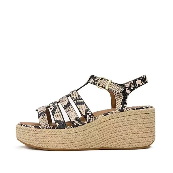 FitFlop Platfform Espadrille Fisherman Snake Wedge Hazy Taupe