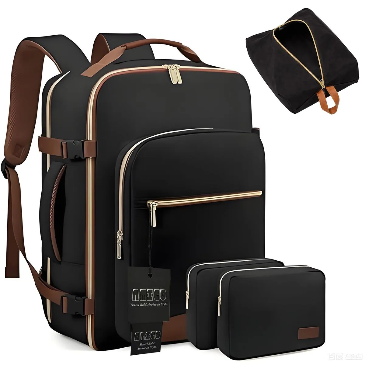 17 Inch Laptop Backpack for Travel Business Waterproof & 3 Accessory Bags