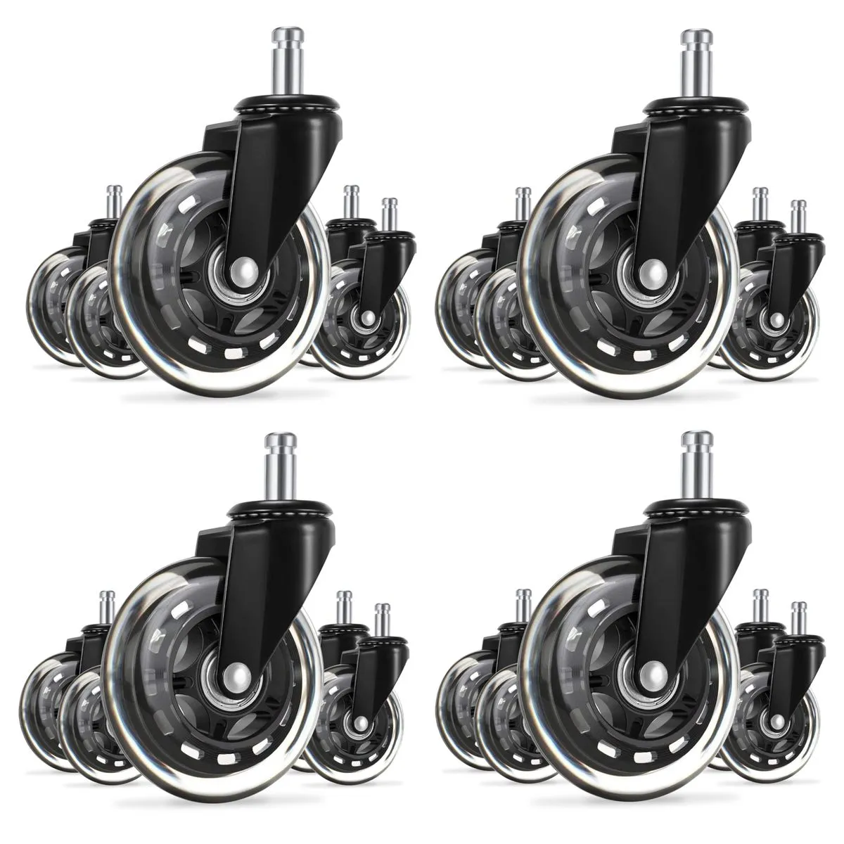 20Pcs - Office chair Castors Wheels replacement Universal fit -11mm
