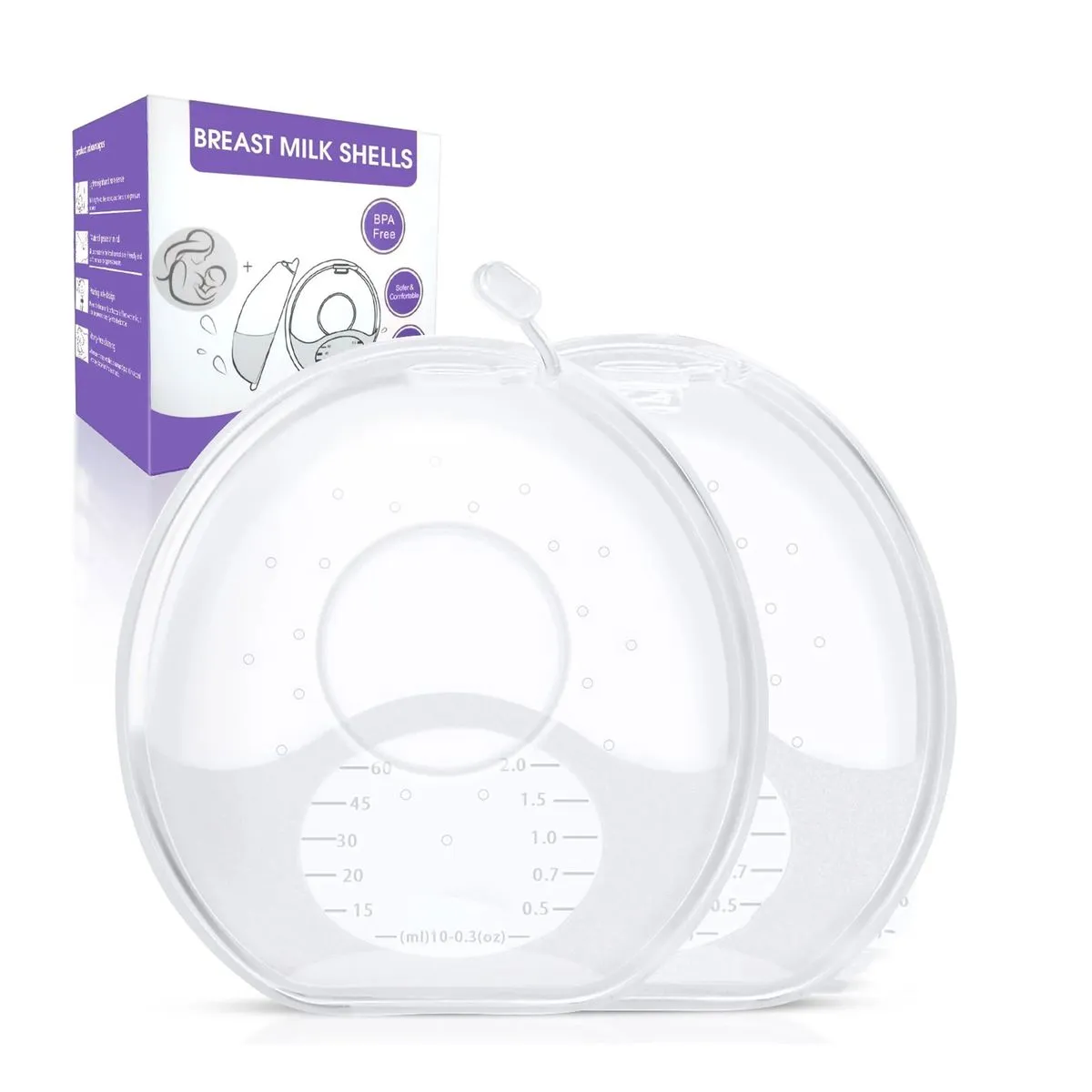 2 Piece Silicone Milk Catcher Breastfeeding Re-Usable Breast Shells