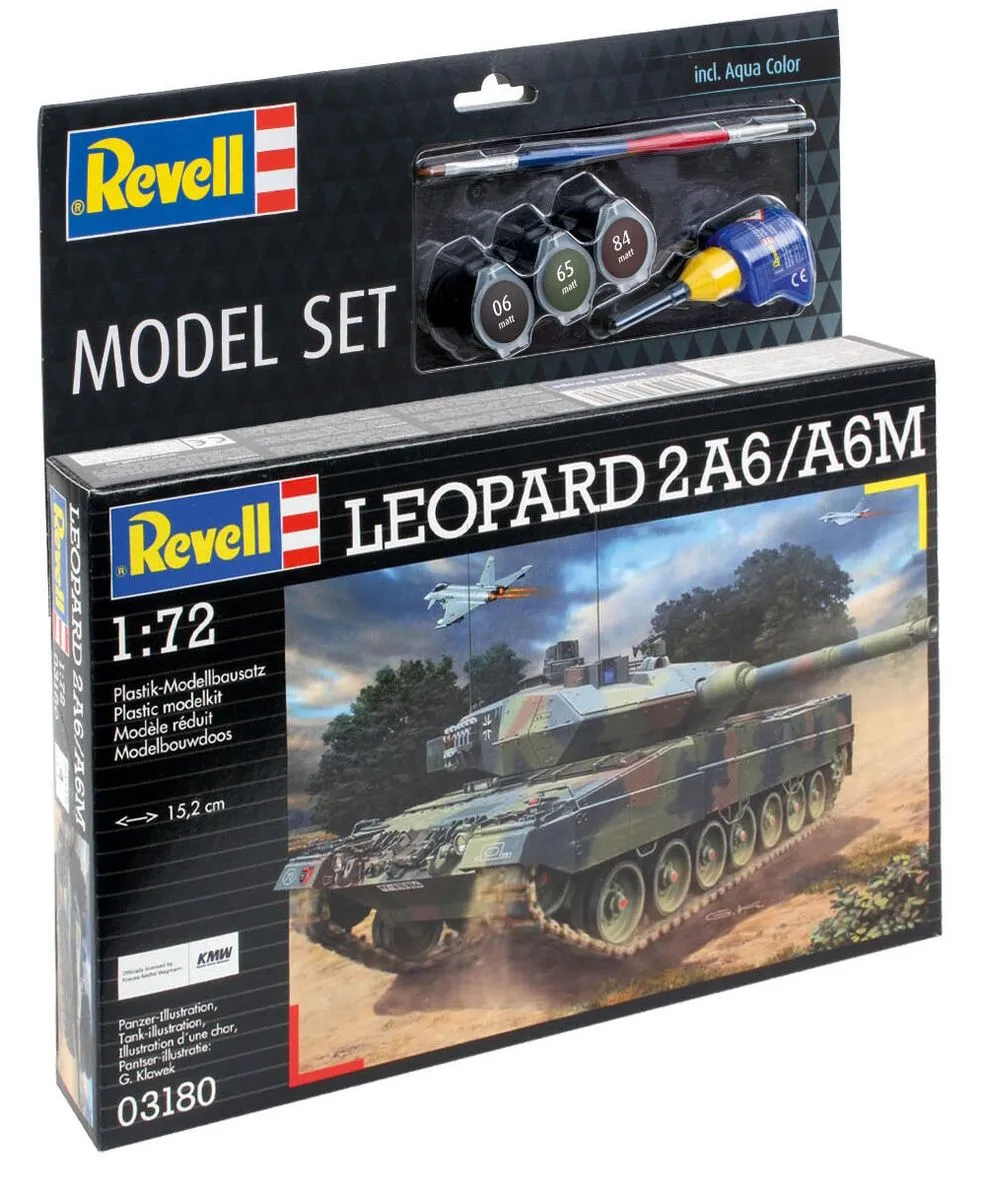 Revell 1/72 Leopard 2A6/A6M Model Kit w/paints, Glue and Brush