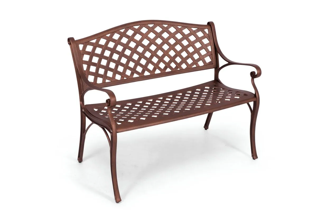 Anray - Lattice Bench - Cast Aluminium - Copper