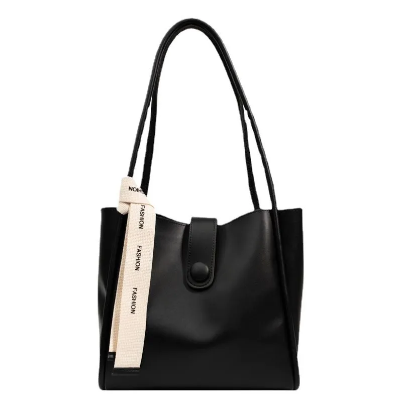 Women's PU Leather Big Fashion Purses and Handbags Shoulder Bags - black