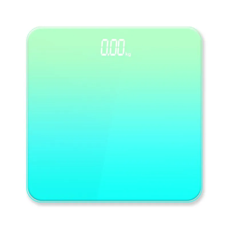 Rechargeable Digital Bathroom Scale with LED Display & Temperature - Green