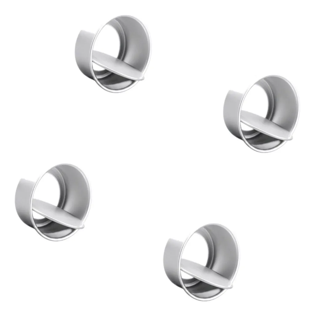 4 Pack - 6 Inch Non-Stick Round Cake Pan With Removable Base - Silver