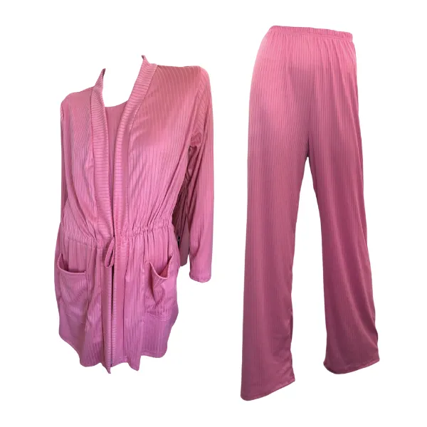 Maternity & Nursing- Hospital Pajamas-Cardigan Elegance Set TALL Pink