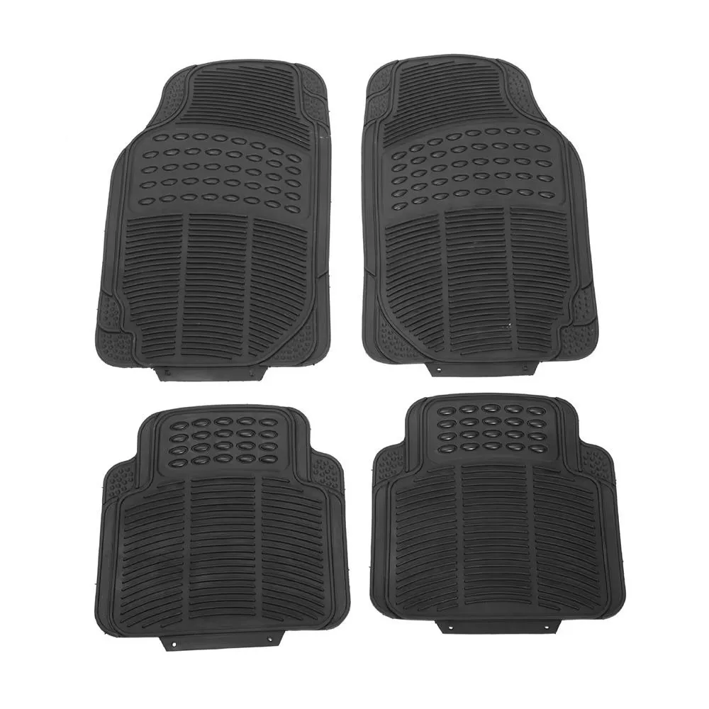 4 Piece Car Mats with Grip Ridges-durable Synthetic Rubber Mats for Cars