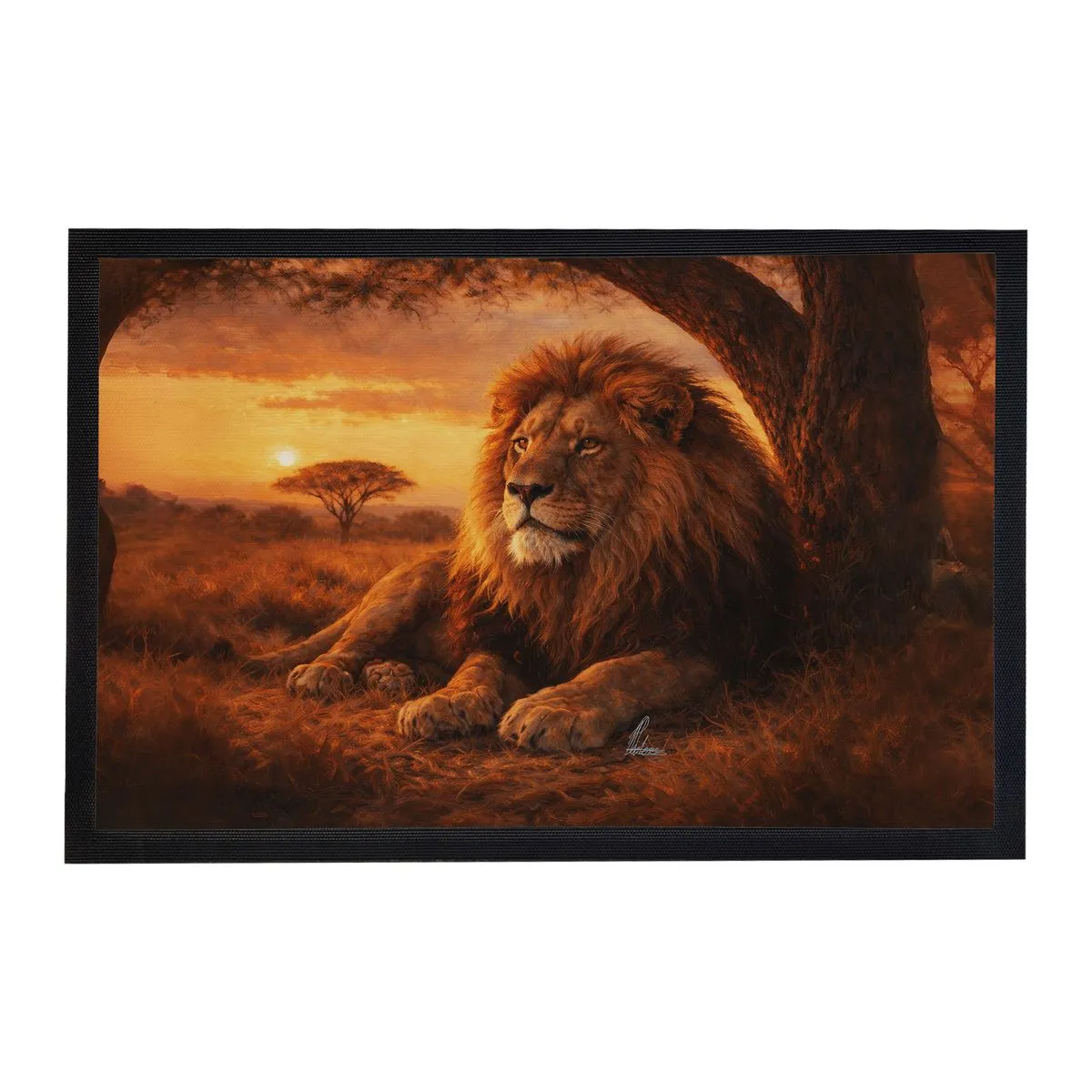 Majestic African Lion Door Mat by Nathan Pieterse