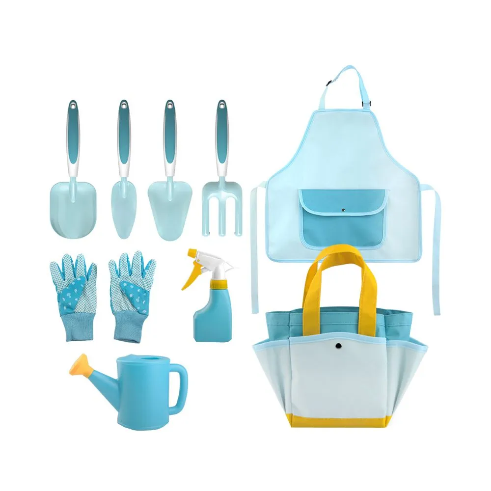 Children Gardening Tool Set Kids Garden Toys - 9 Piece - Blue