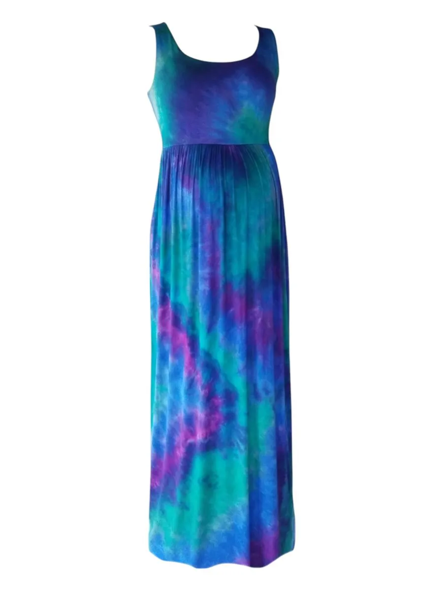 Absolute Maternity Tie Dye Maternity Maxi Blue