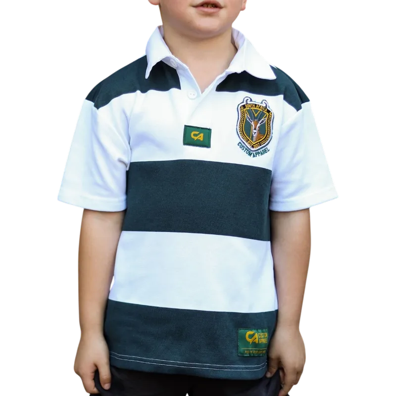 CA JNR Supporters Jersey - White/Green Stripe
