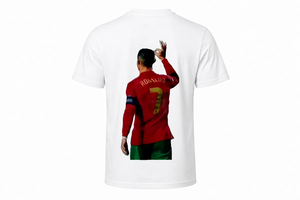 Cristiano Ronaldo Signature Celebration Graphic T-Shirt White Fan Tee