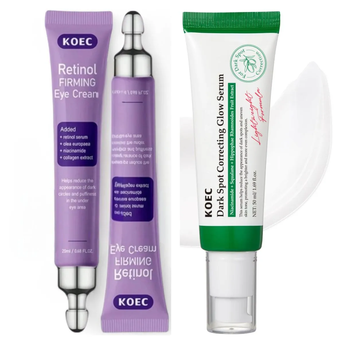 1xKOEC Retinol Firming Eye Cream-20ml & Dark Spot Correcting Glow Serum