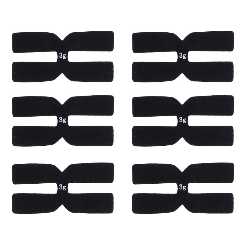 6 Pieces Tennis Racket Balance Silicone H-shaped Power Strips Black
