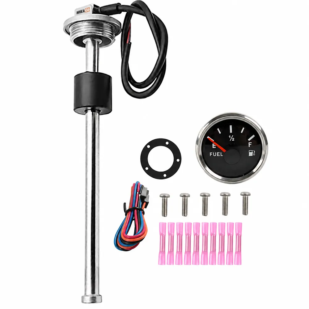 MIkaco Universal Marine Fuel Level Sensor and 52mm Fuel Gauge Kit