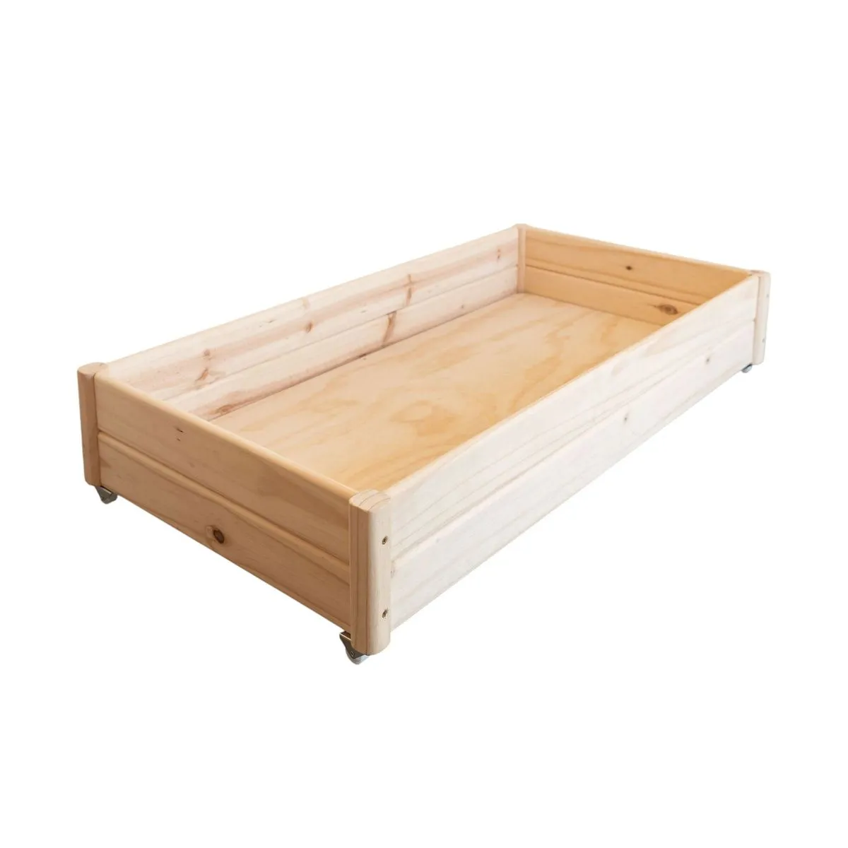 Just For Kids Pine Storage Unit Drawer on Wheels for Toddler Bed - Natural