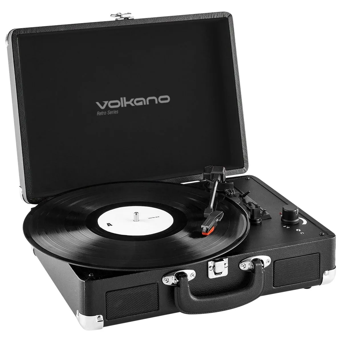Retro Series Turntable with Portable Case & Speaker - Black
