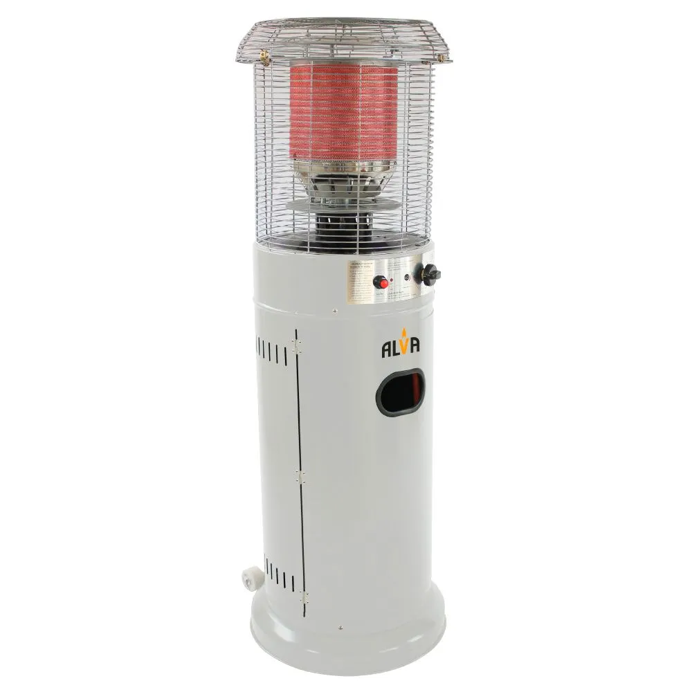 ALVA - Short Stand Gas Patio Heater - 1.35m Tall - Light Cement Grey