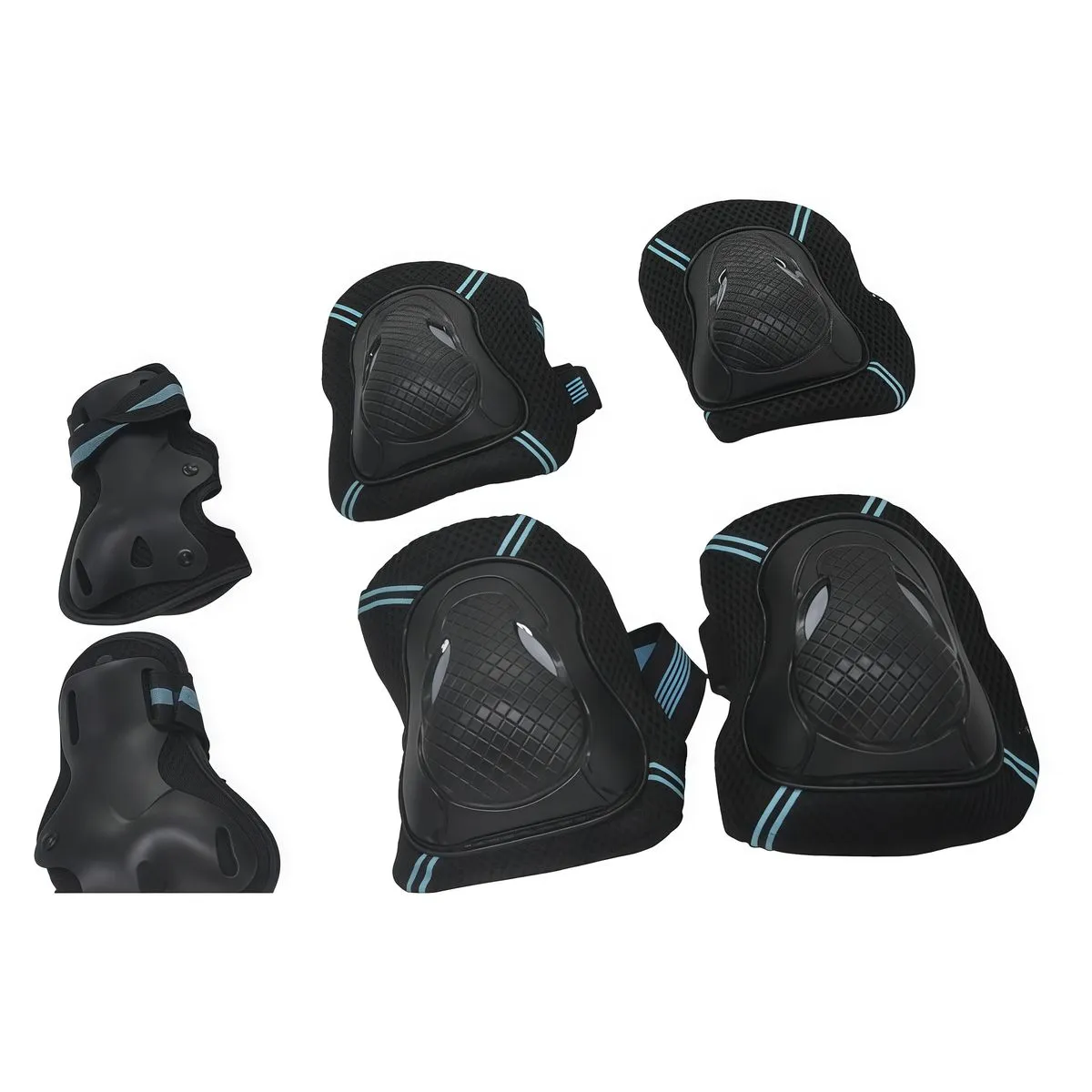 Skateboard Knee Pads and Elbow Pads - Protective Gear - Ages 8-15 - Black, Blue