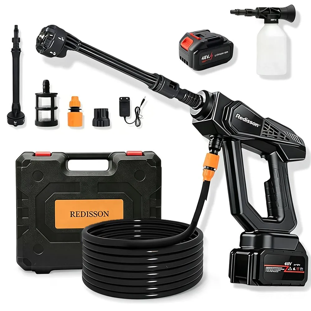 REDISSON Cordless Pressure Washer Water Gun 6-in-1 Nozzle Cleaning Tool