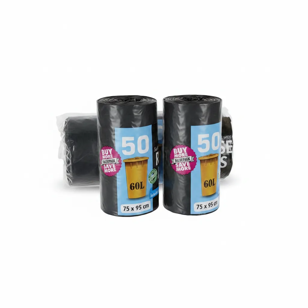 Disa Black Refuse Bags 50 Piece 75x95cm - 60L Capacity - 2 Pack