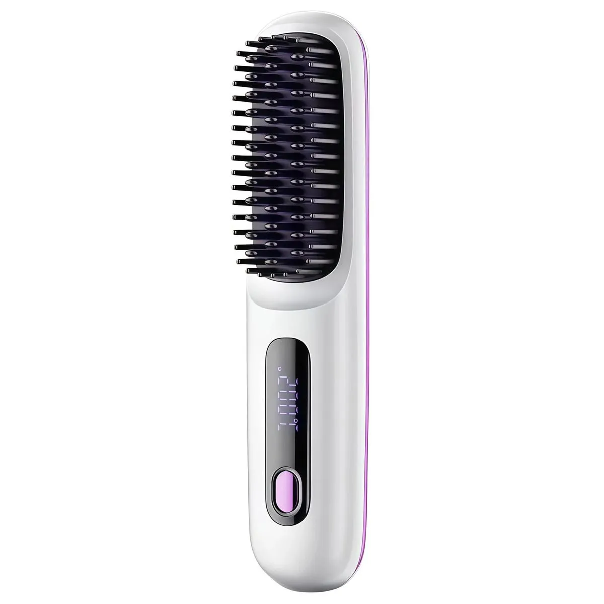 Cordless Hair Straightener Brush with LED Display, USB Rechargeable