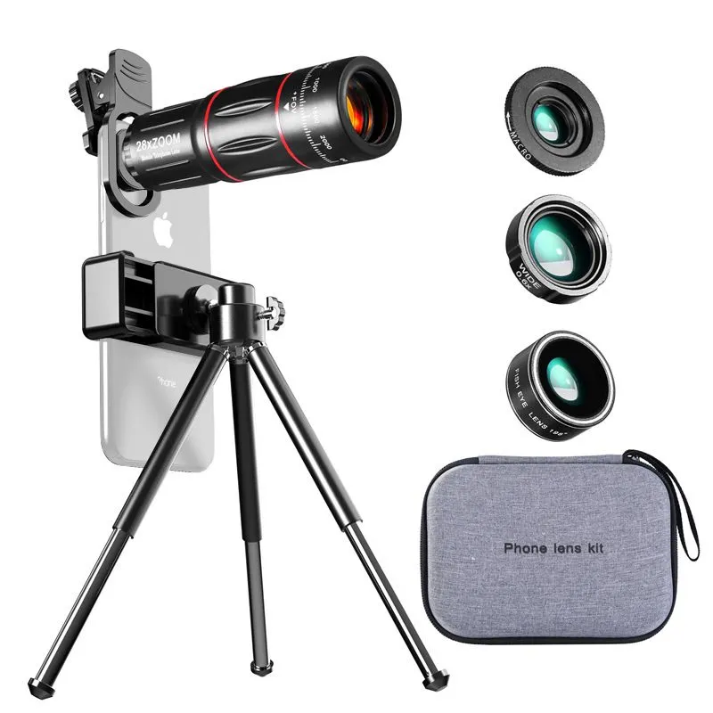 28X HD Mobile Phone Camera Lens For Smartphone With Storage Bag