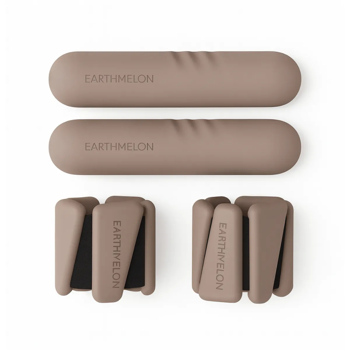 Earthmelon Premium Aesthetic Silicone Dumbbell Bars And Ankle Weights Set - Milk Tea