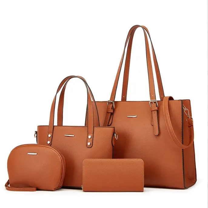 XJC 4 pcs mother-and-child bags, handbags, single-shoulder bags and totes