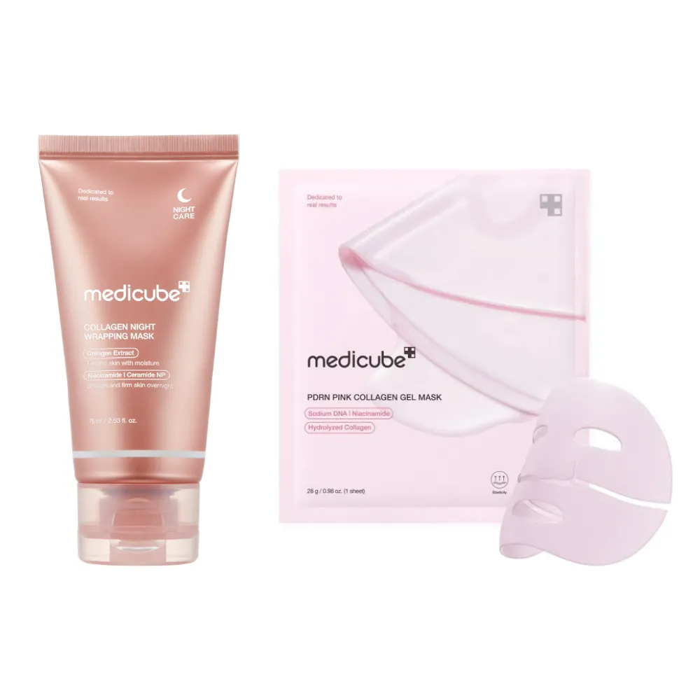 Medicube Collagen Night Wrapping Mask (75ml) + PDRN Collagen Gel Mask Sheet