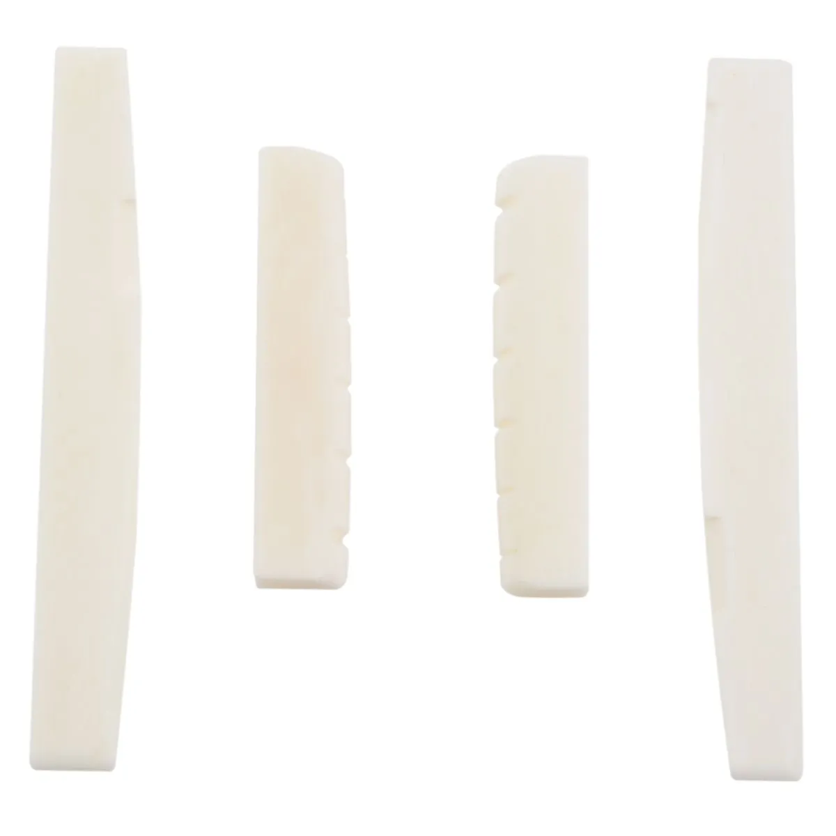 2 Sets of 4pcs 6 String Acoustic Guitar Bone Bridge Saddle & Nut Made