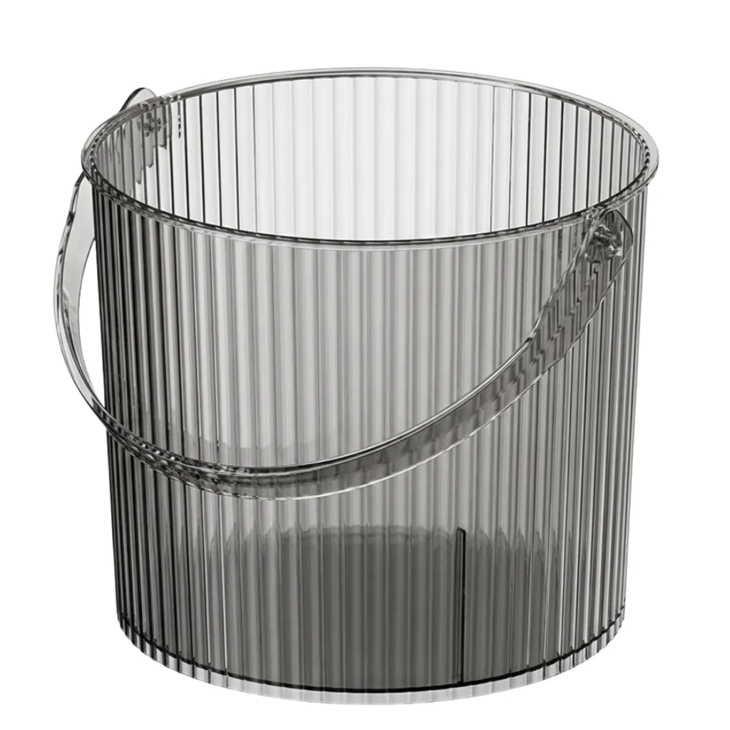 Small Vertical Translucent Striped Bucket - Blue