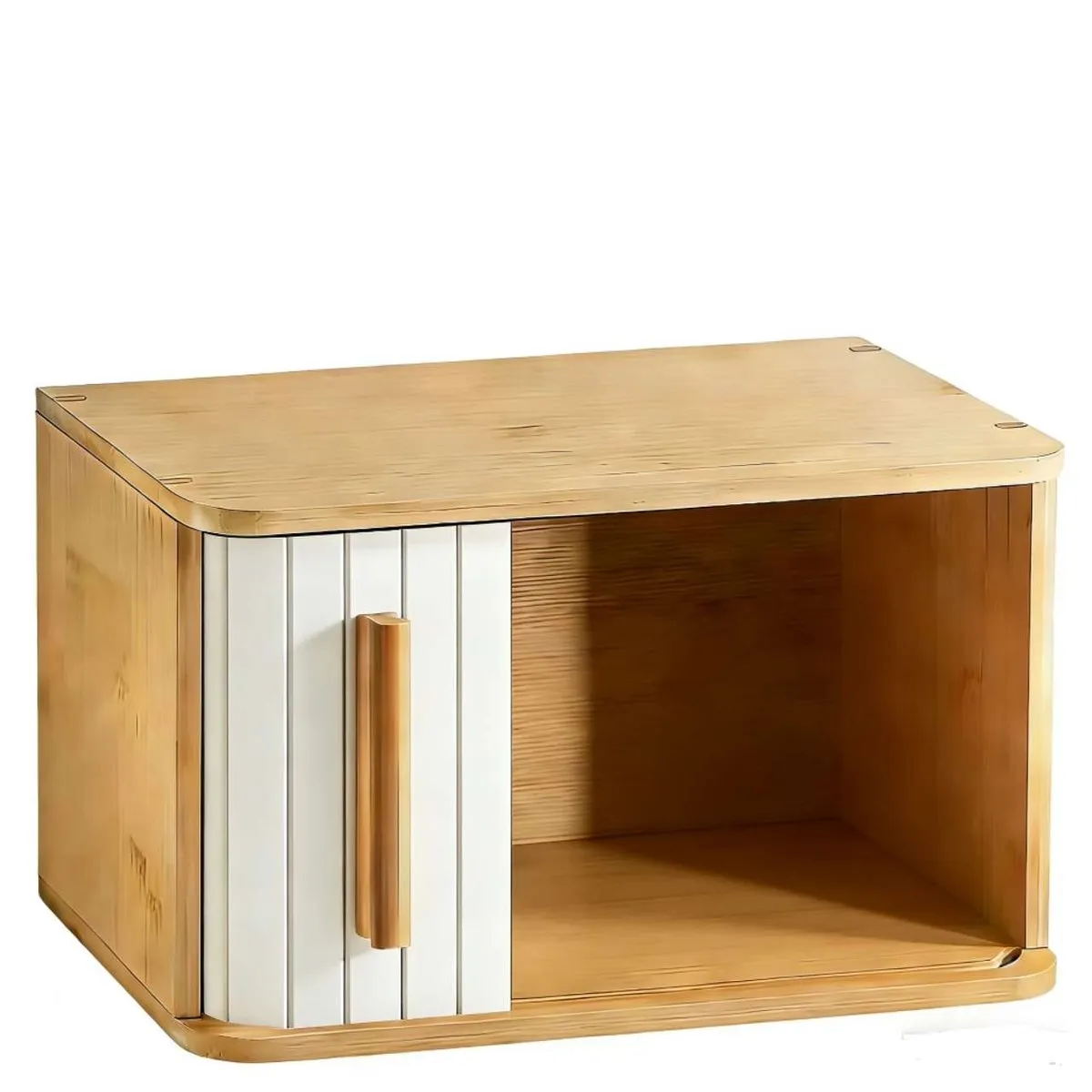 Natural Bamboo Bread Storage Box-white