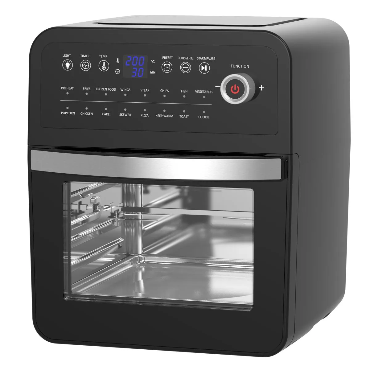 EMtronics EMAFO12LD 12L Oven Combi Digital Air Fryer with Timer - Black