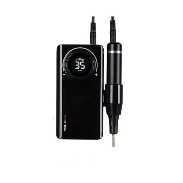 Rechargeable Electric Nail Drill Machine - Black