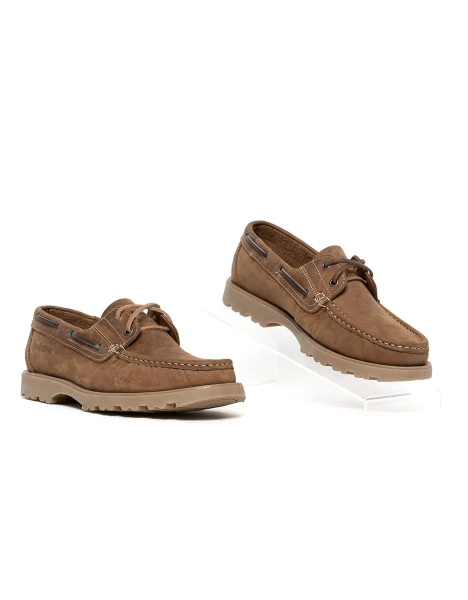 Grasshoppers Leather Vince Casual Dark Brown Lace-Up Moccasins