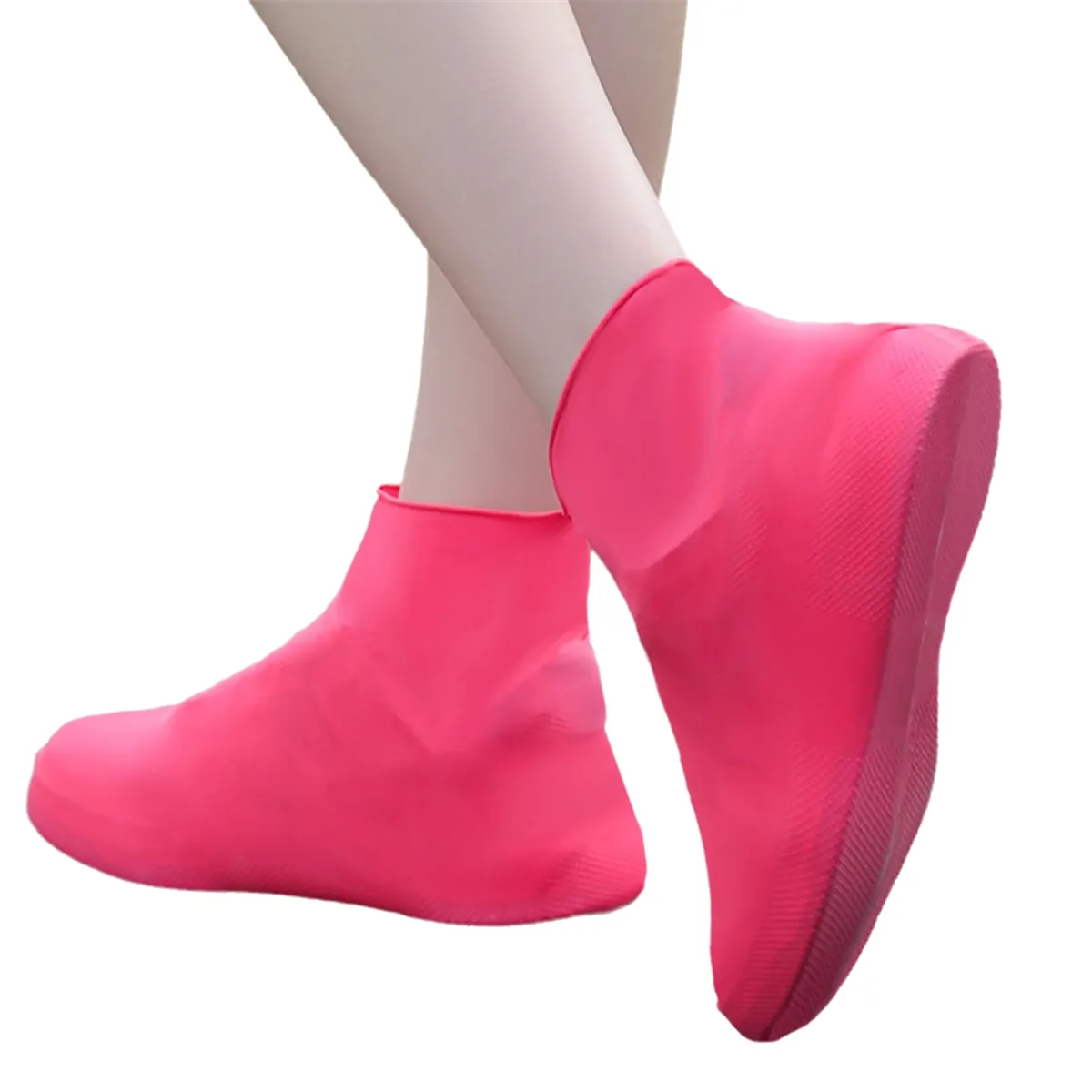 Anti-Slip Latex Shoe Covers Reusable Non-Slip Waterproof Red
