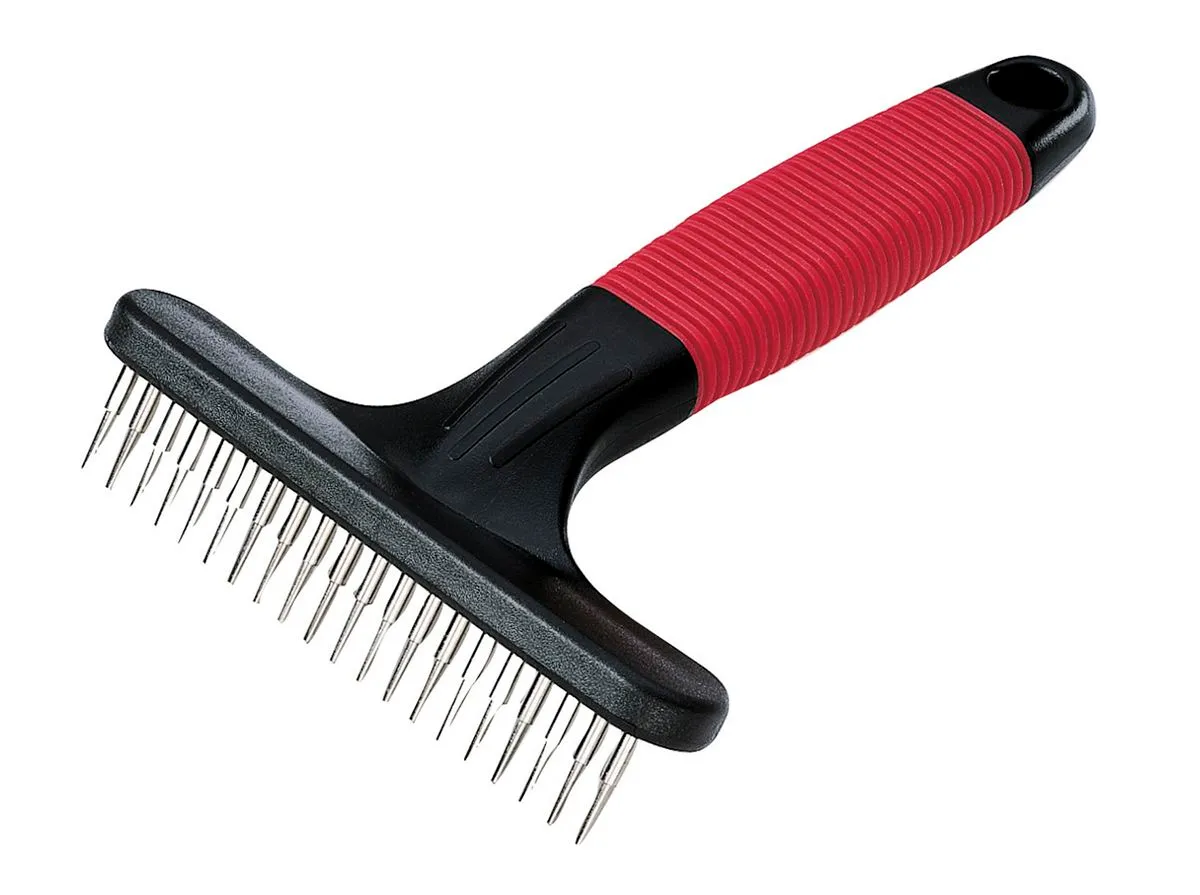 Ferplast GRO 5872 Dog Rake with Rotating Teeth - Gentle Grooming Tool