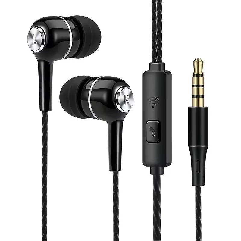 3.5mm Wired In-Ear Compatible with Gaming and Sports - Black