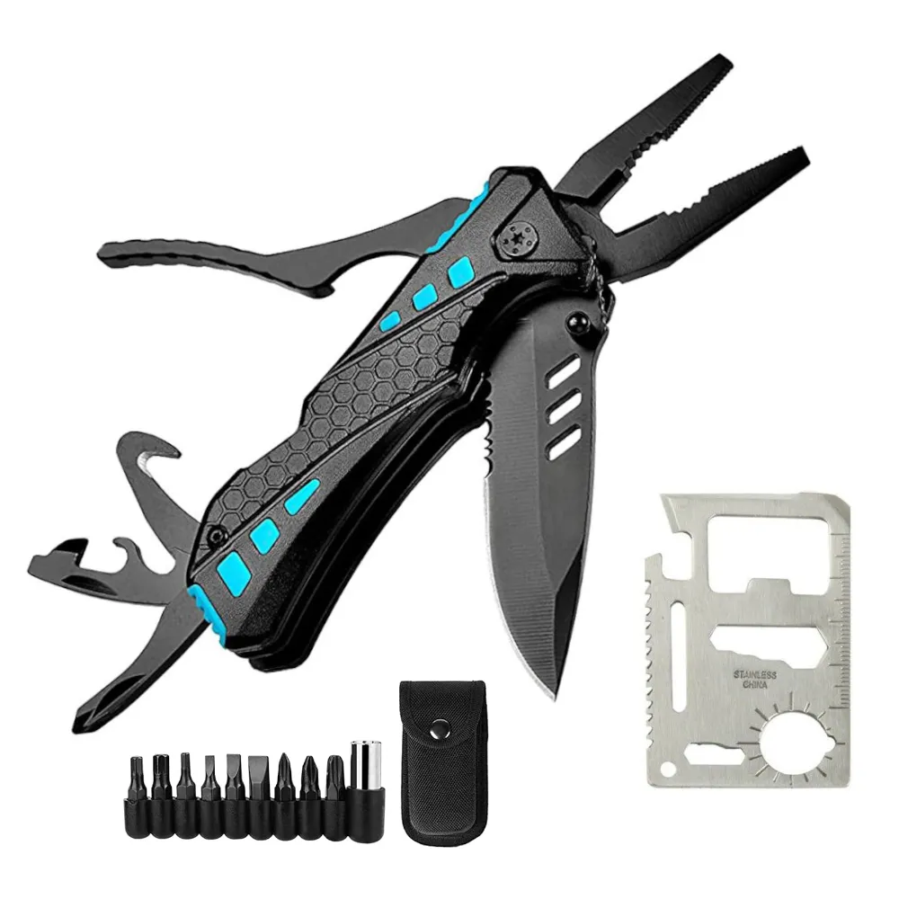 Multitool Knife with Pliers Screwdrivers Bottle Opener & Multi-Tool Card