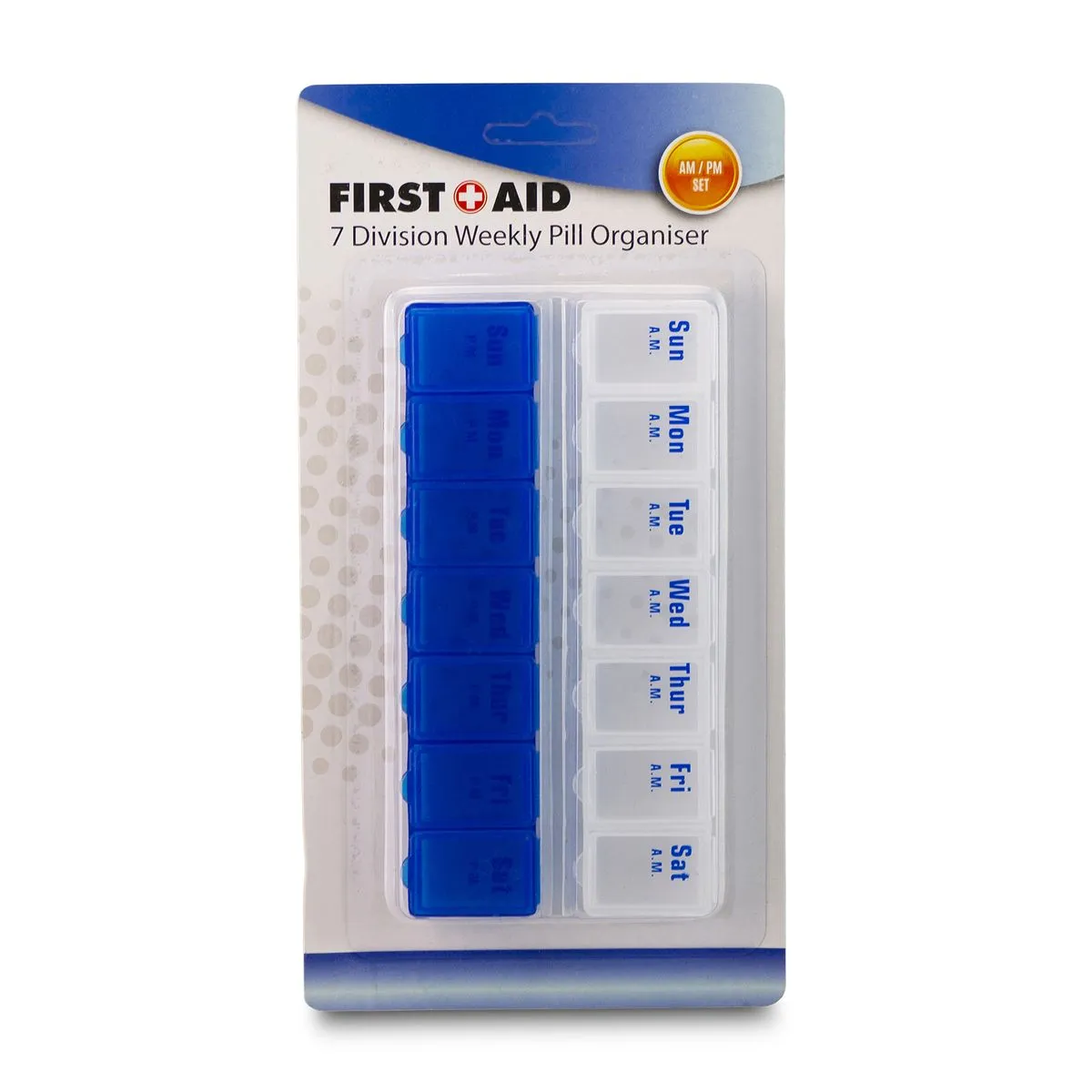 Pill Reminder - 7 Compartment - Blue & White - 2 Pack