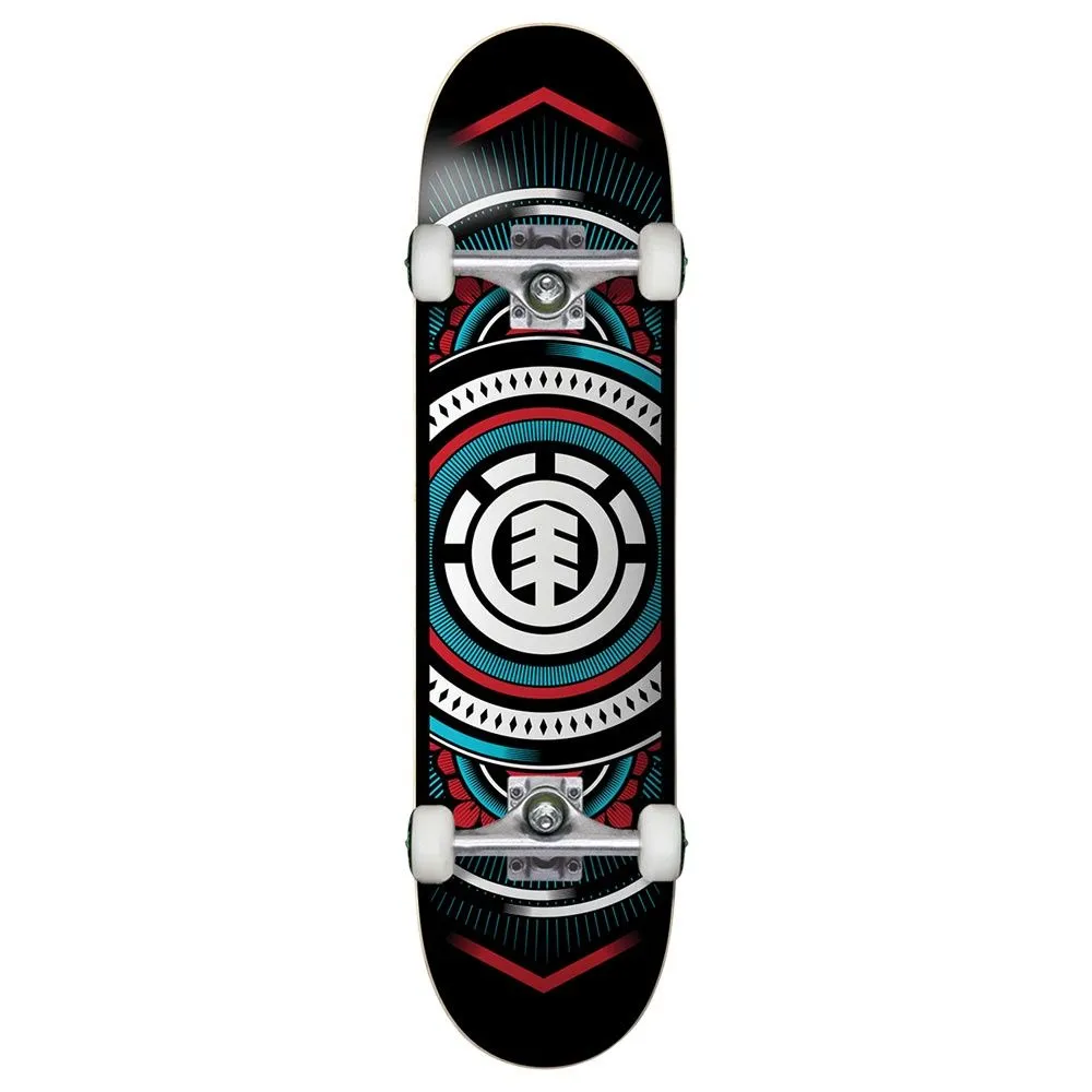 Element Mens Hatched Aqua Red 8.25 Skatebaord
