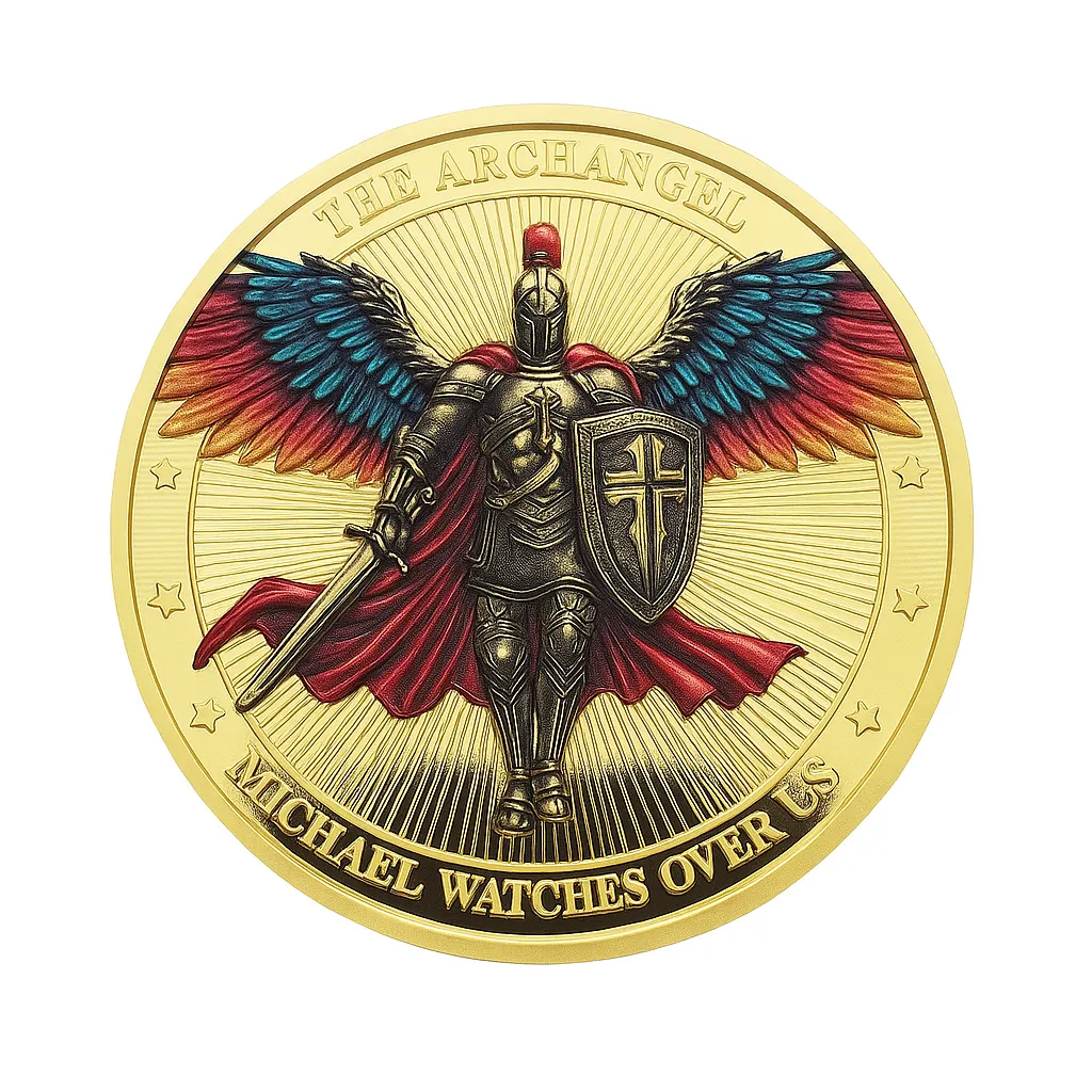 Archangel Michael Challenge Coin - Gold