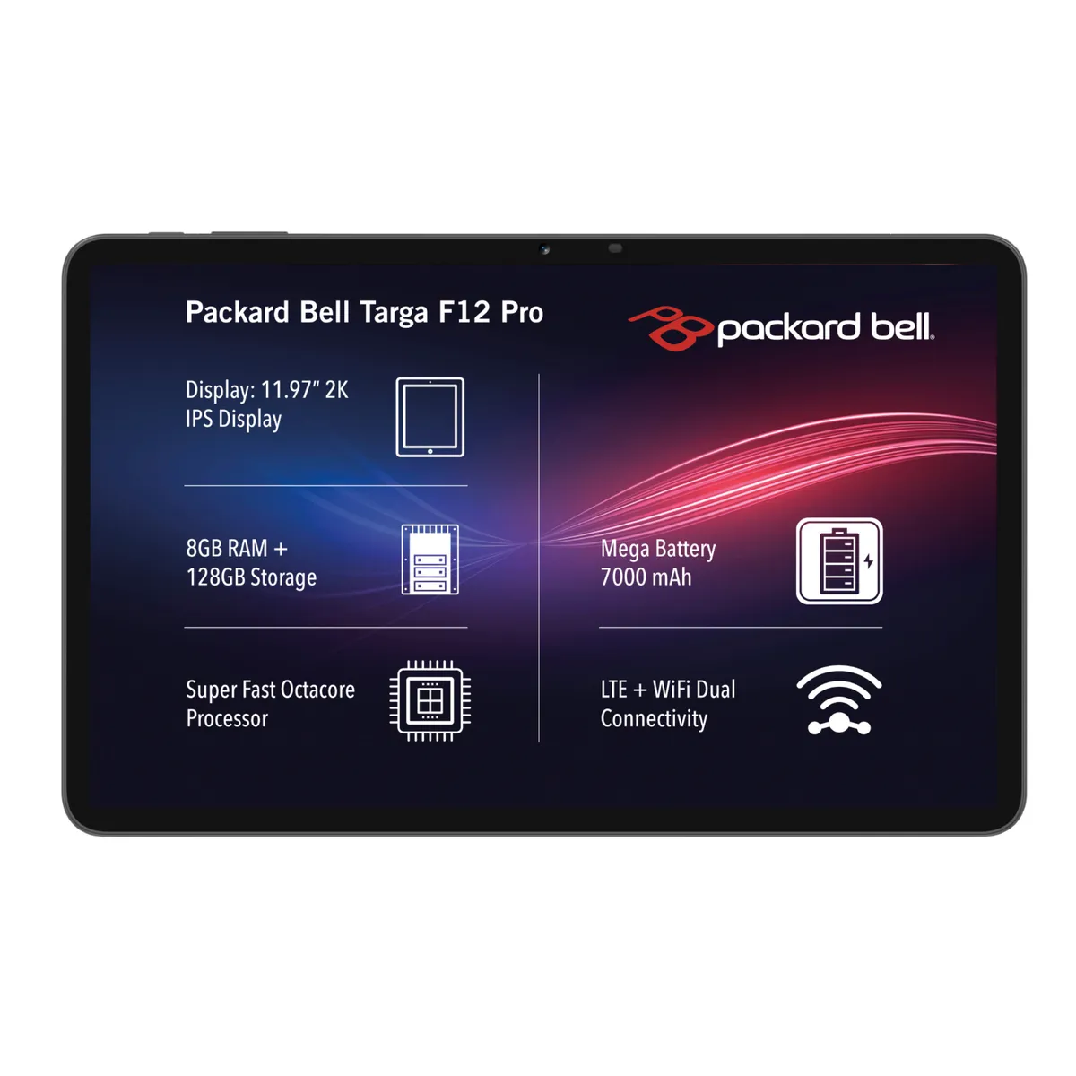 Packard Bell Targa F12 Pro 11.97" LTE + Wifi 8GB + 128GB Tablet+Folio Cover