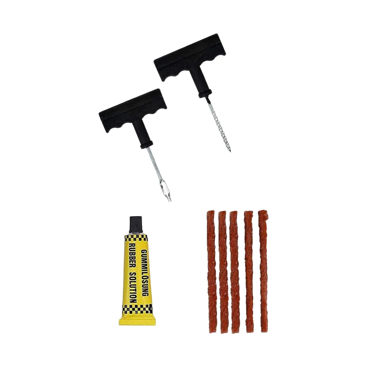 Universal Tubeless Tire Repair Kit with Patch Tools for Flat Tires