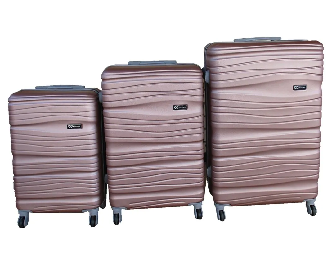 3 Piece Travel 30" Luggage Suitcase Bag Set-Stylish -Rose Gold