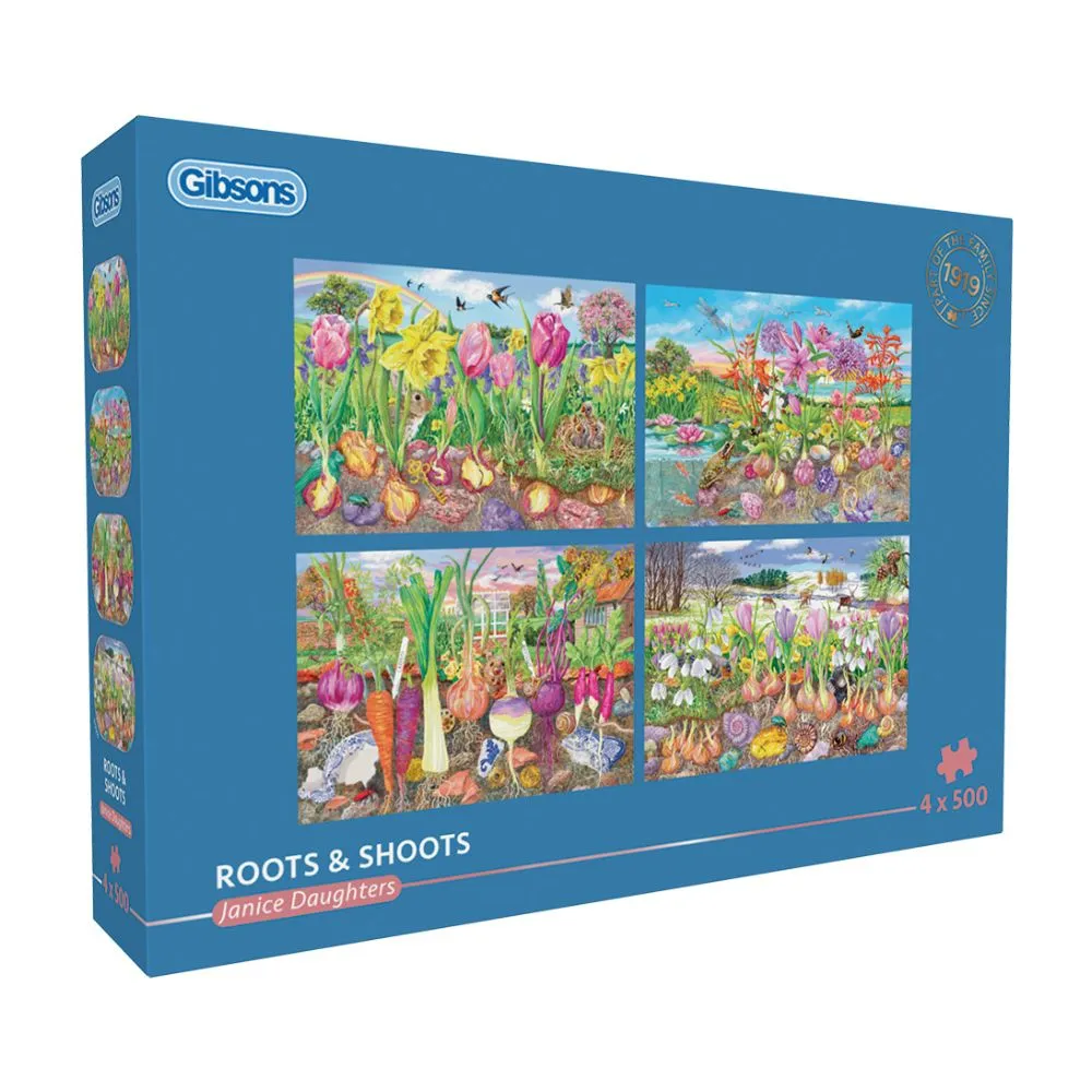 Gibsons Roots & Shoots 4 x 500-Piece Jigsaw Puzzles