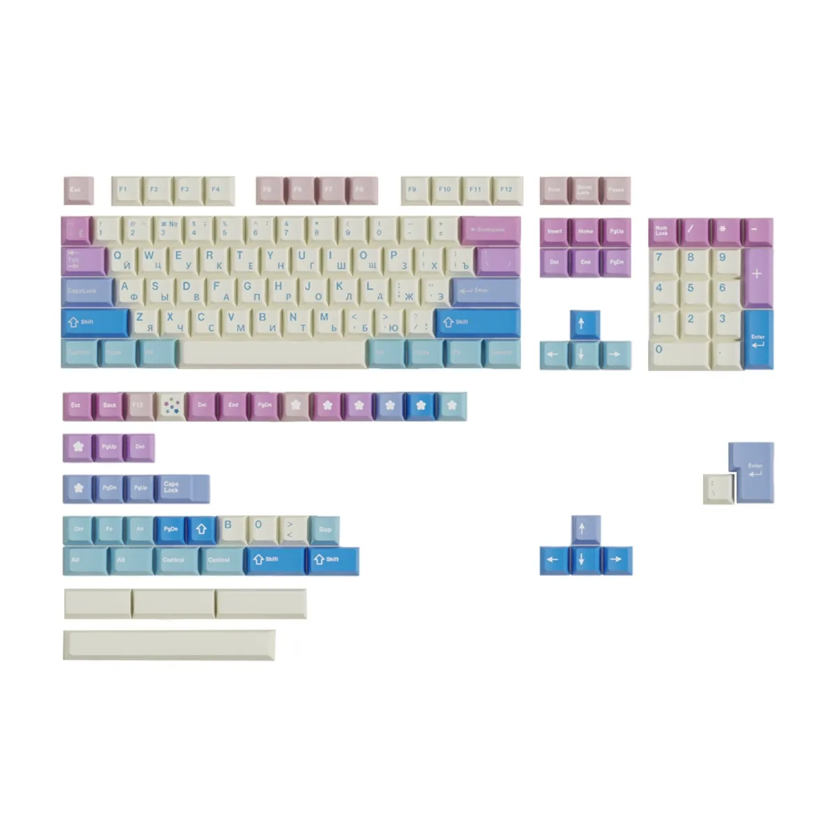 150Keys Pbt Material Keyboard Keycaps for Most Mechanical Keyboards B